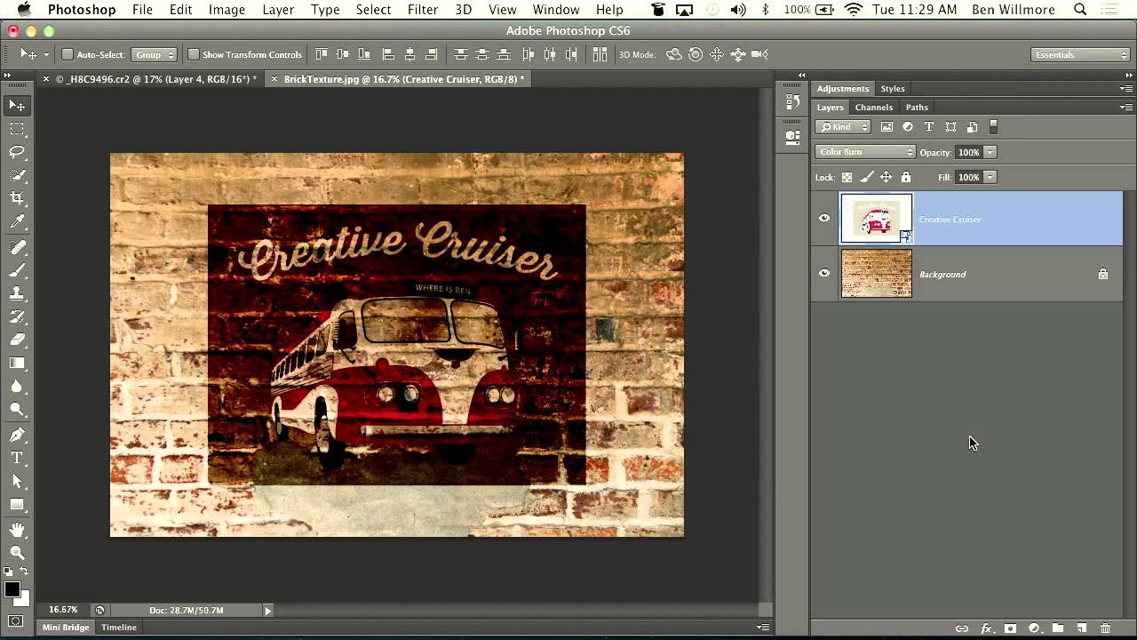 How to Make a Graphic Look Like a Faded Mural Using Blending Modes and Layer Sliders