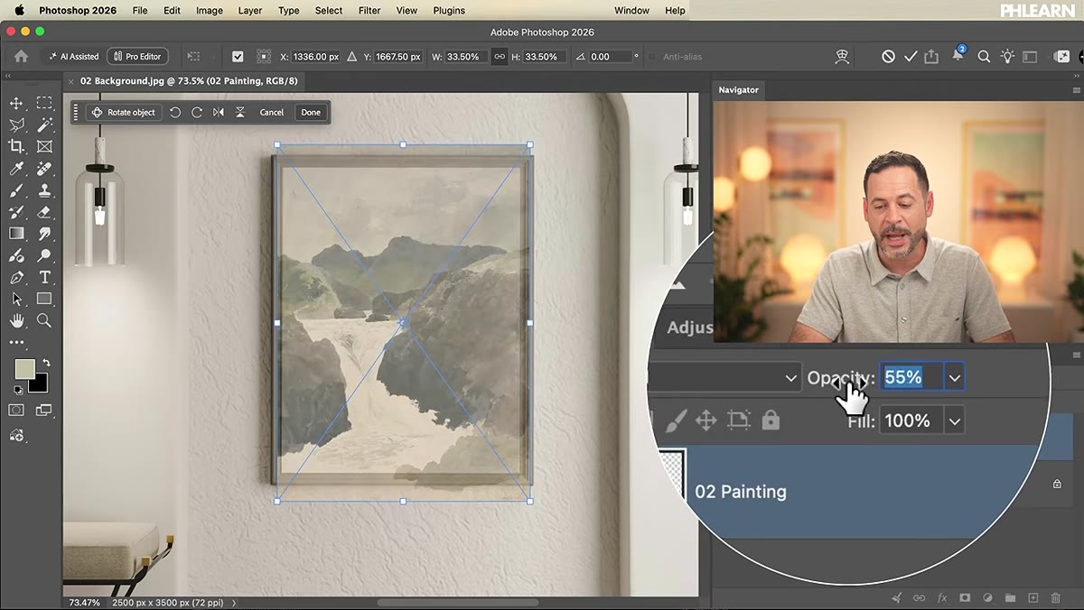 Targeted Adjustment Tool active over a photo inside Curves panel