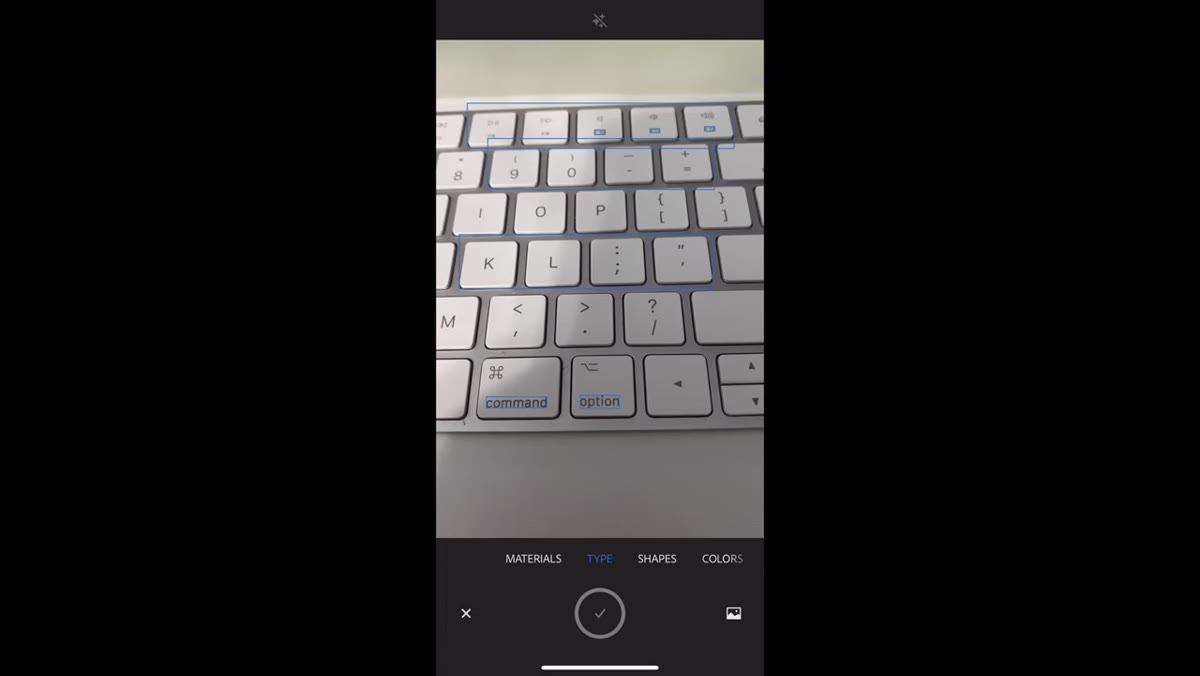 App scanning text on a physical object to detect font