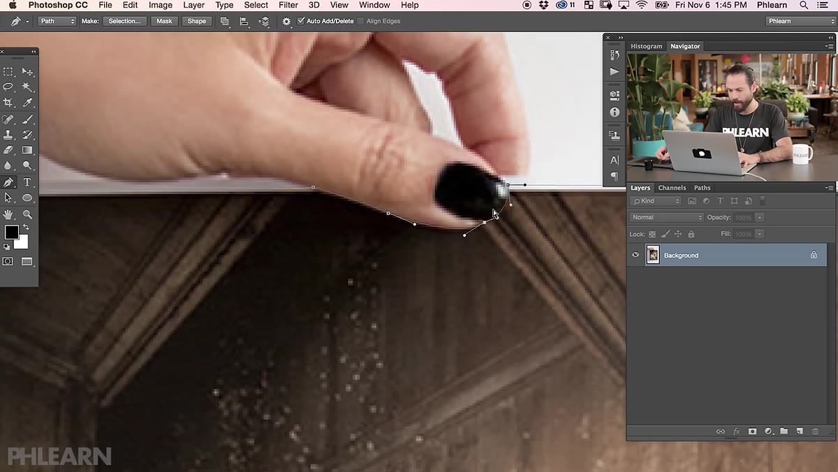 Layer mask applied to image layer in Layers panel
