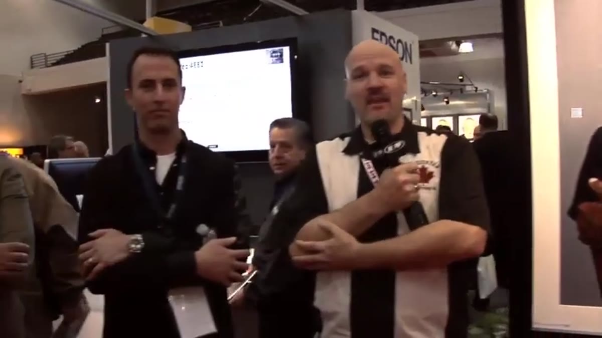 Epson printer booth with large format print output on display