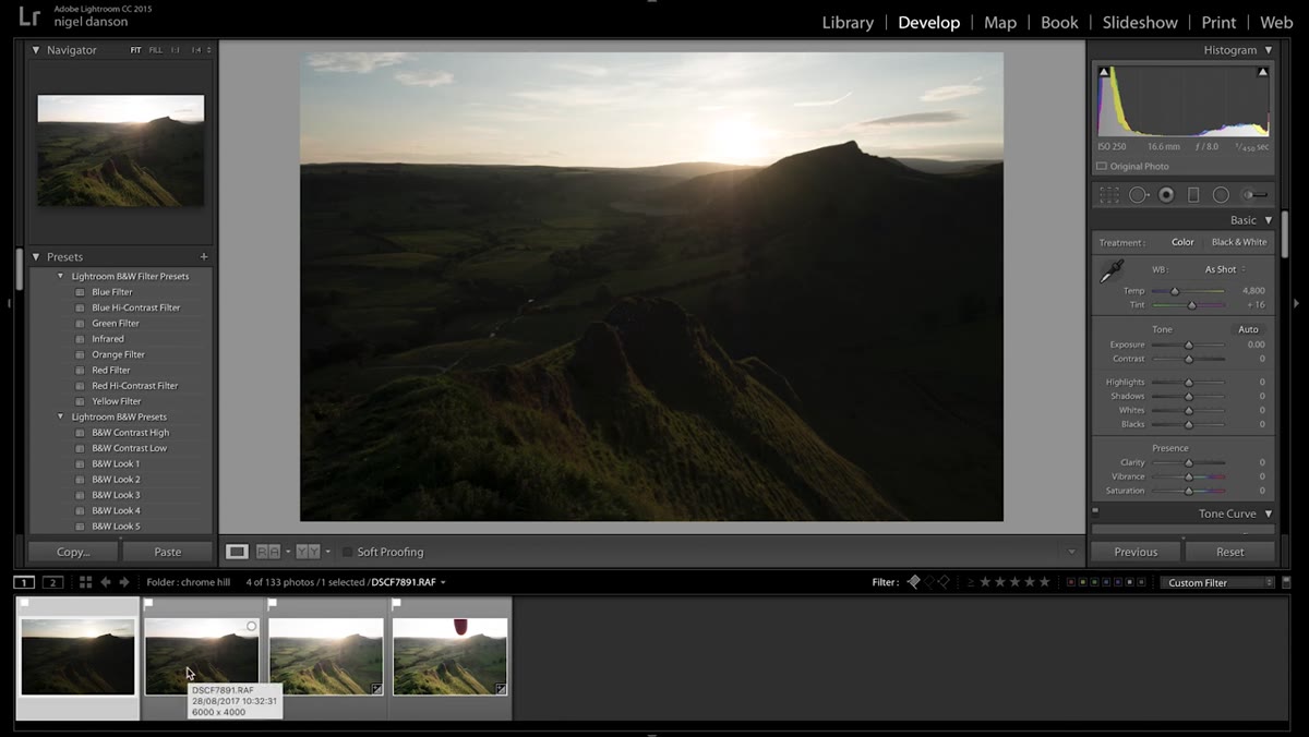 Lightroom module showing selected images ready for export