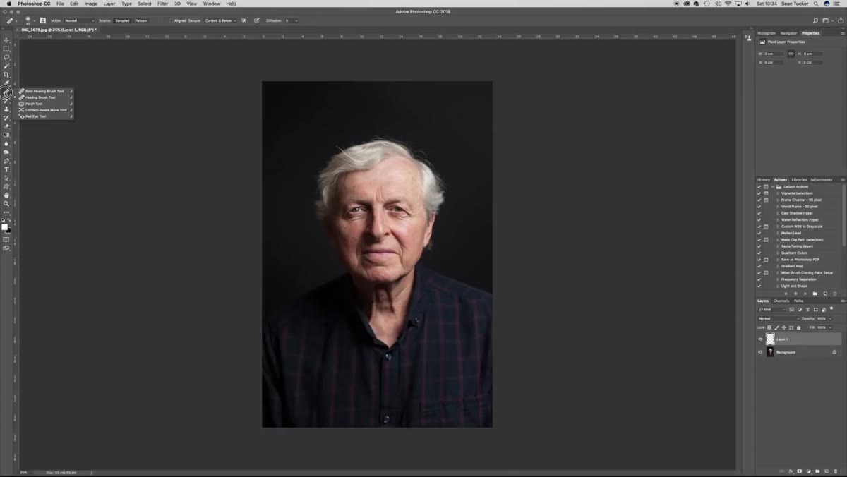 Blank layer added above base image in Layers panel