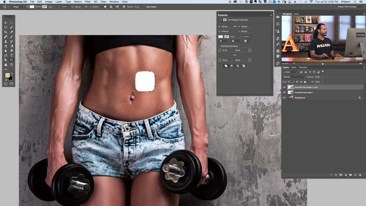 Two rounded rectangle shapes positioned side by side on the torso