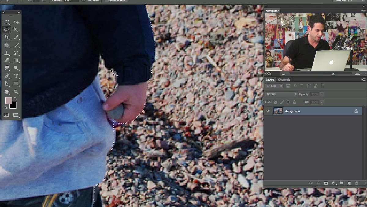 Feather selection dialog box open in Photoshop