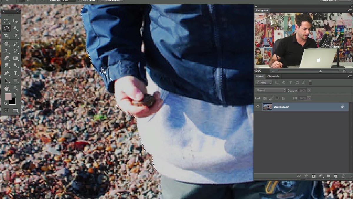 Subject copied to a new layer in the Layers panel