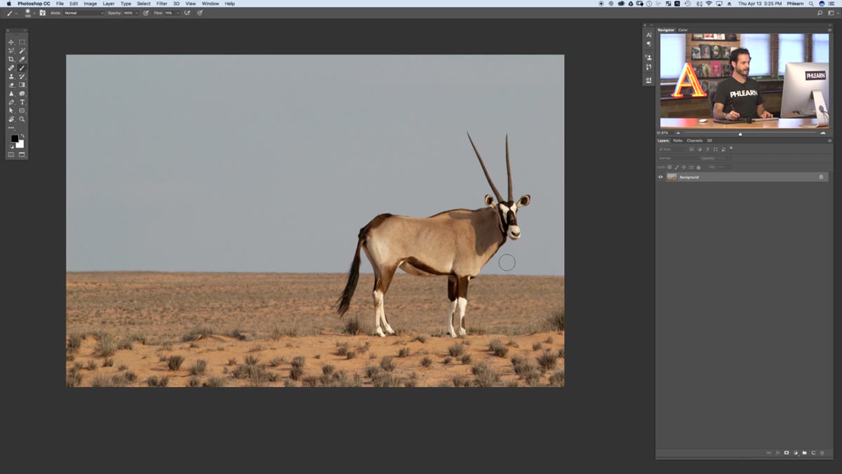 Duplicating the background layer using Ctrl/Cmd+J