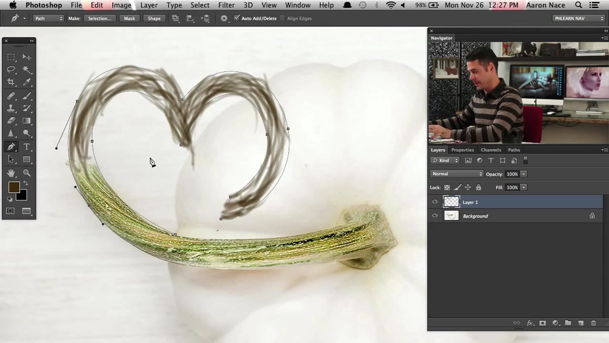 Clipping mask applied to keep clone stamp within the path shape