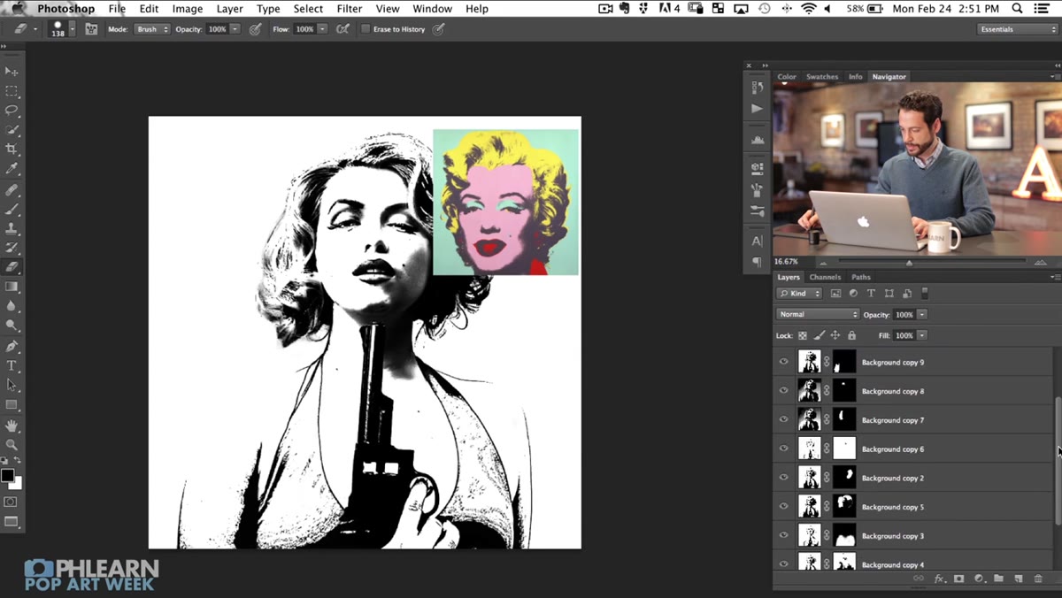 Multiple silhouette layers visible in Photoshop Layers panel