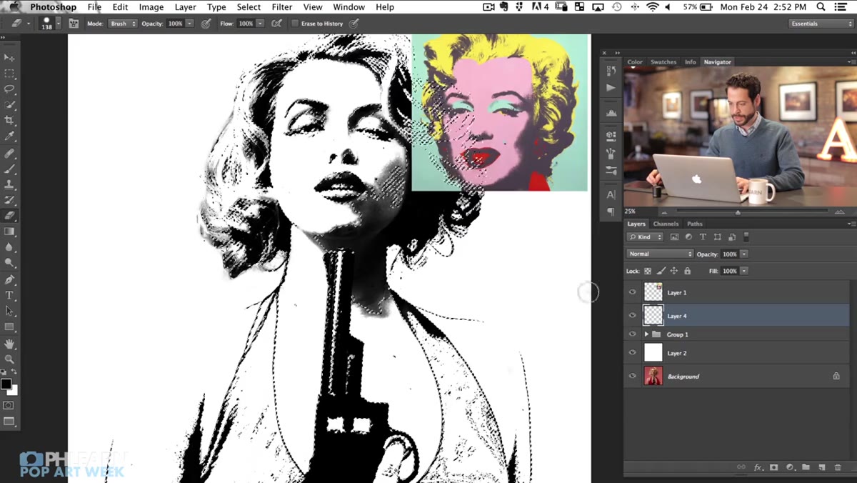 New layer created above background with dark values filled in