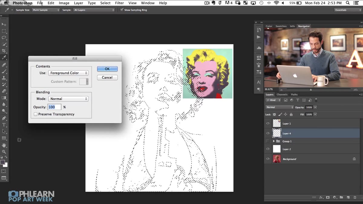Dark layer set to Multiply blending mode in Layers panel