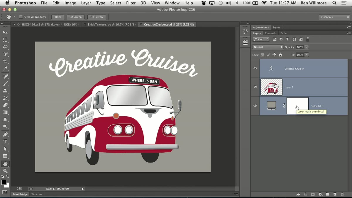 Multiple graphic layers selected in the Layers panel