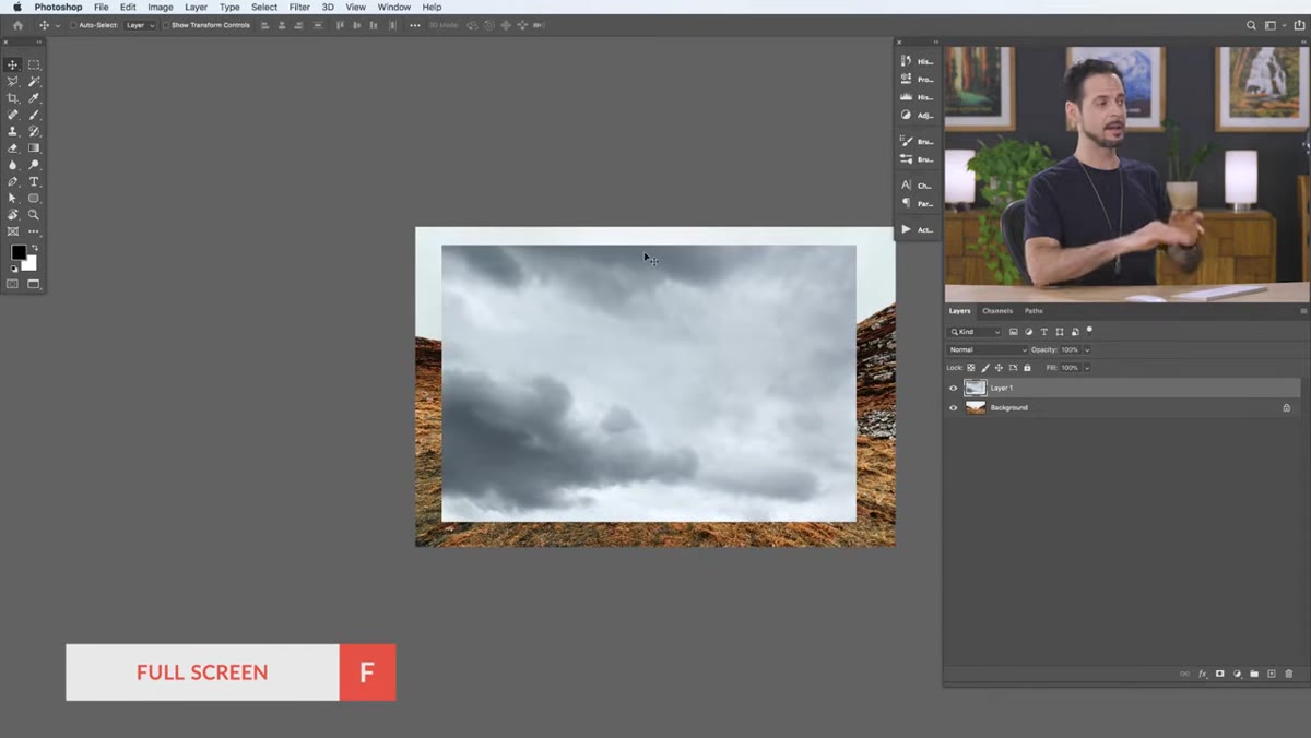Canvas in full-screen mode with gray surround visible