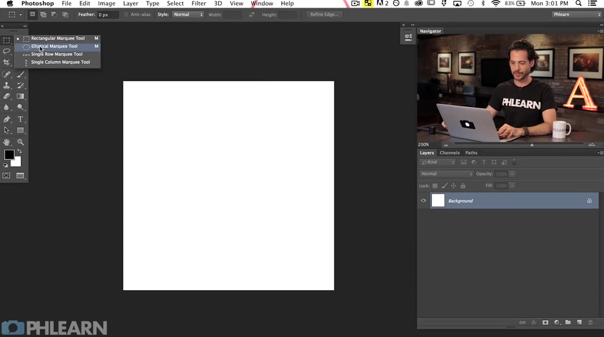 Two black circles of different sizes on a white canvas