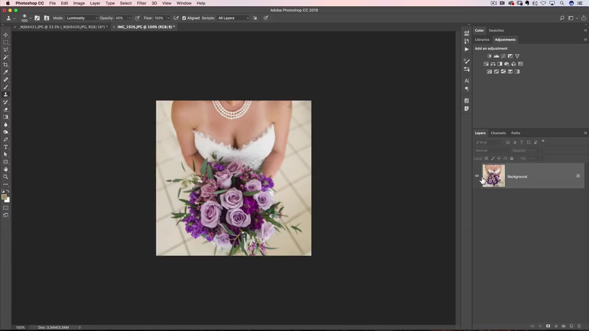 Adding a Curves adjustment layer from the Adjustments panel