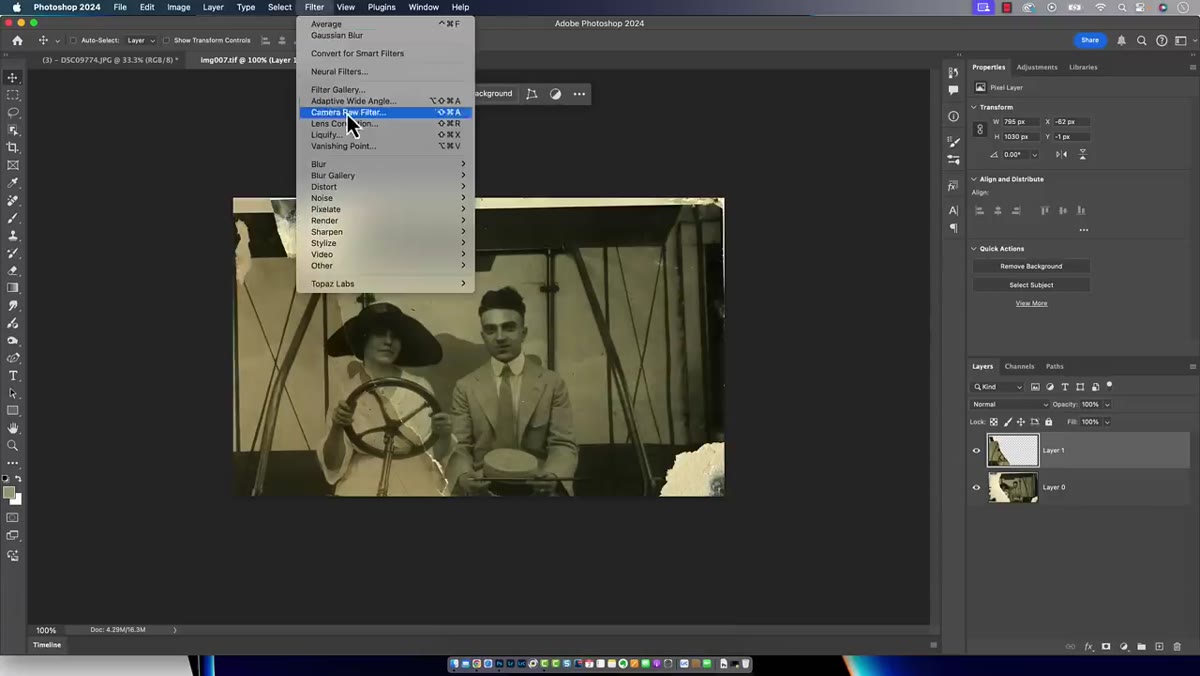 Image Adjustments Color Match dialog open with layer source selected