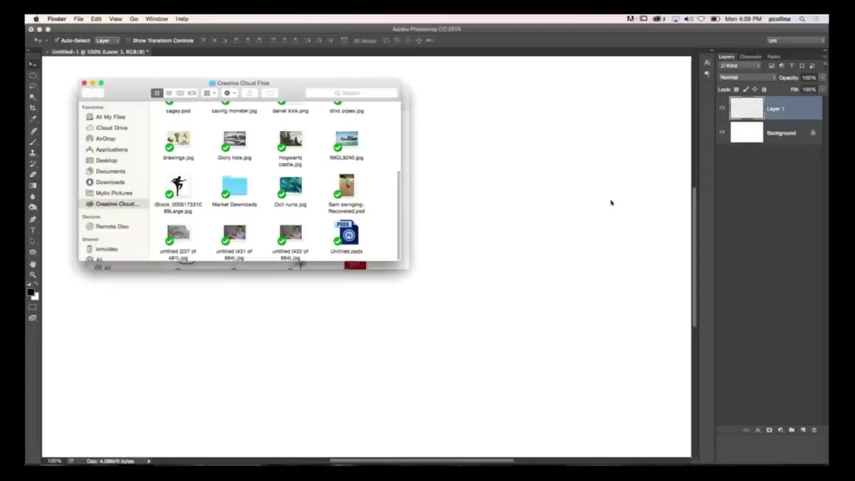 Finder window open showing the CC Market Downloads folder