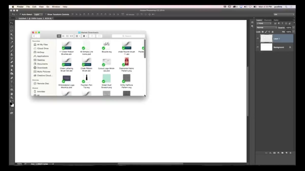 Right-click context menu showing Creative Cloud as an open option