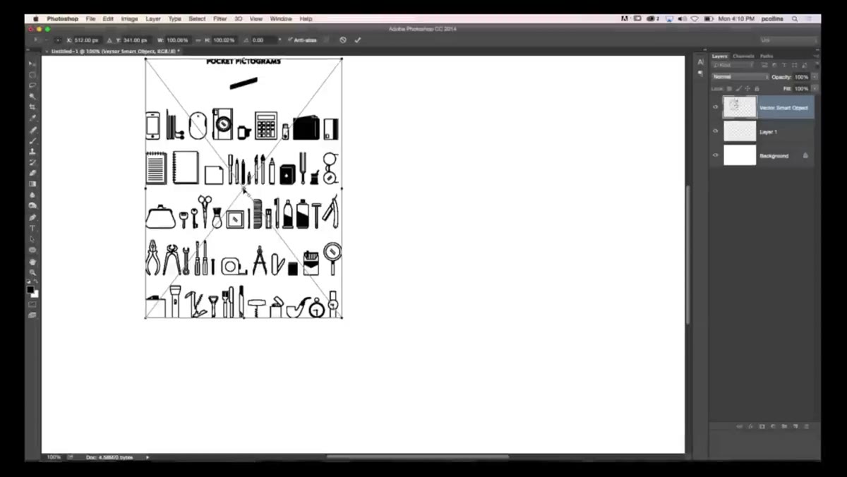 Vector artwork dragged into Photoshop document as Smart Object