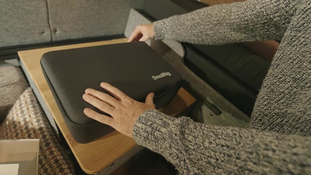 SmallRig LED lights unboxed and shown in carrying case