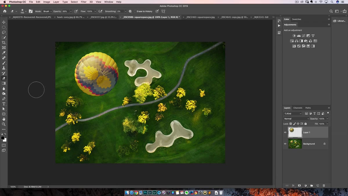 Eraser tool softening edges on the transformed layer
