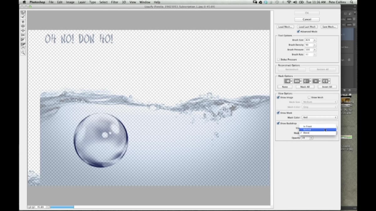 Forward Warp tool distorting bubble shapes in Liquefy