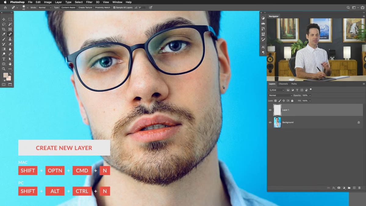 Spot healing brush producing messy, confused results on stubble area