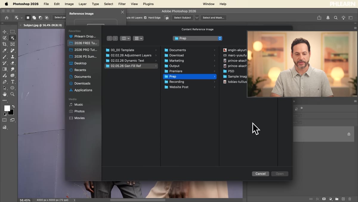 Reference image panel open with drag-and-drop area visible