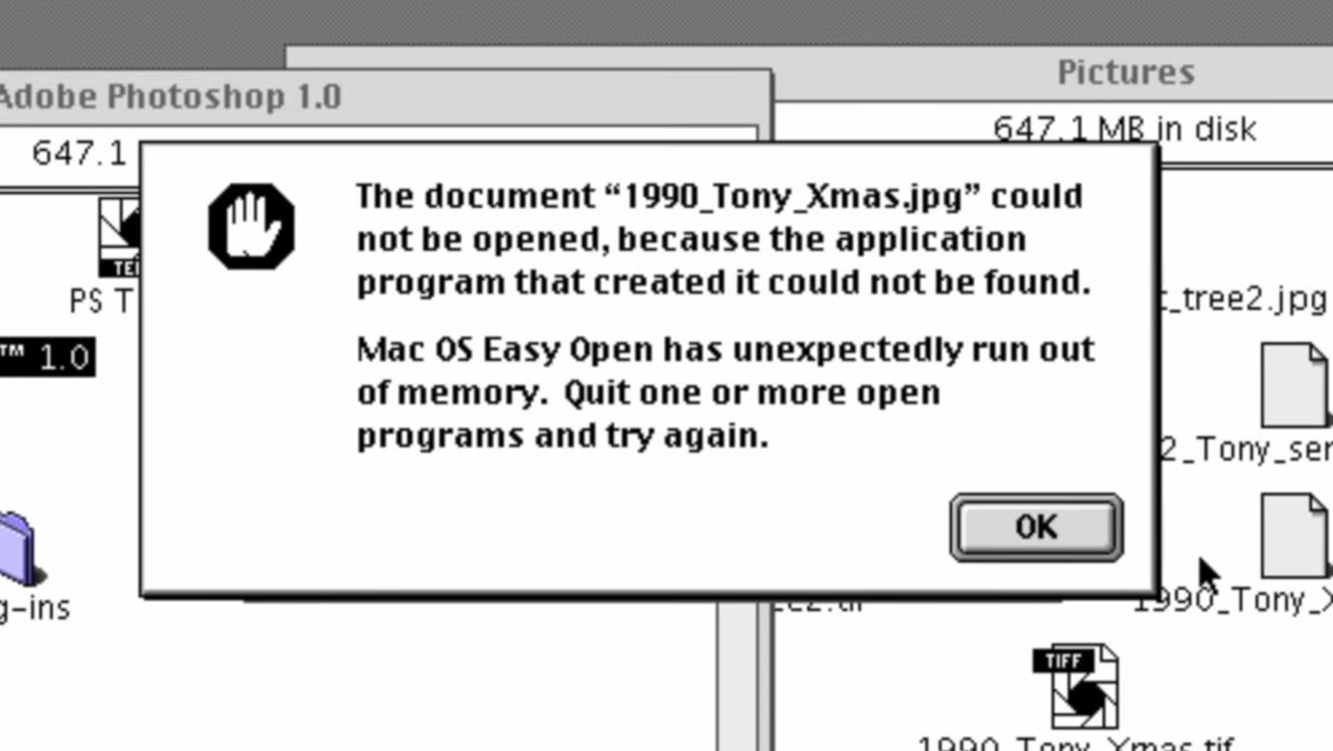 Photoshop 1.0 throwing an error on a JPEG file