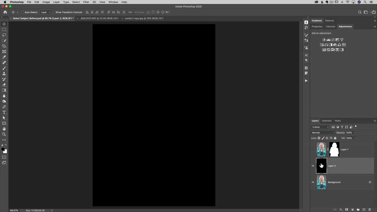 Original portrait layer visible in Photoshop layers panel
