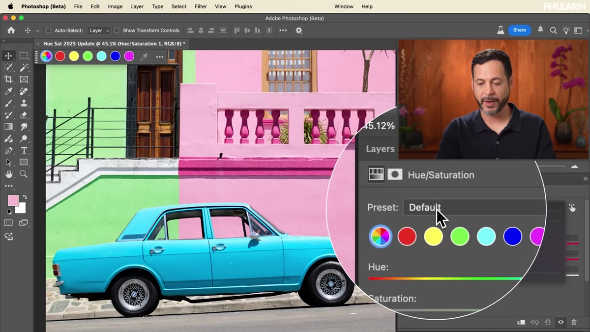 Presets dropdown showing options like Sepia Tone and Cyanotype