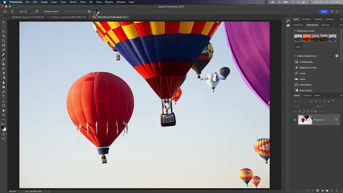 Clicking the checkmark to trigger the Remove Tool fill