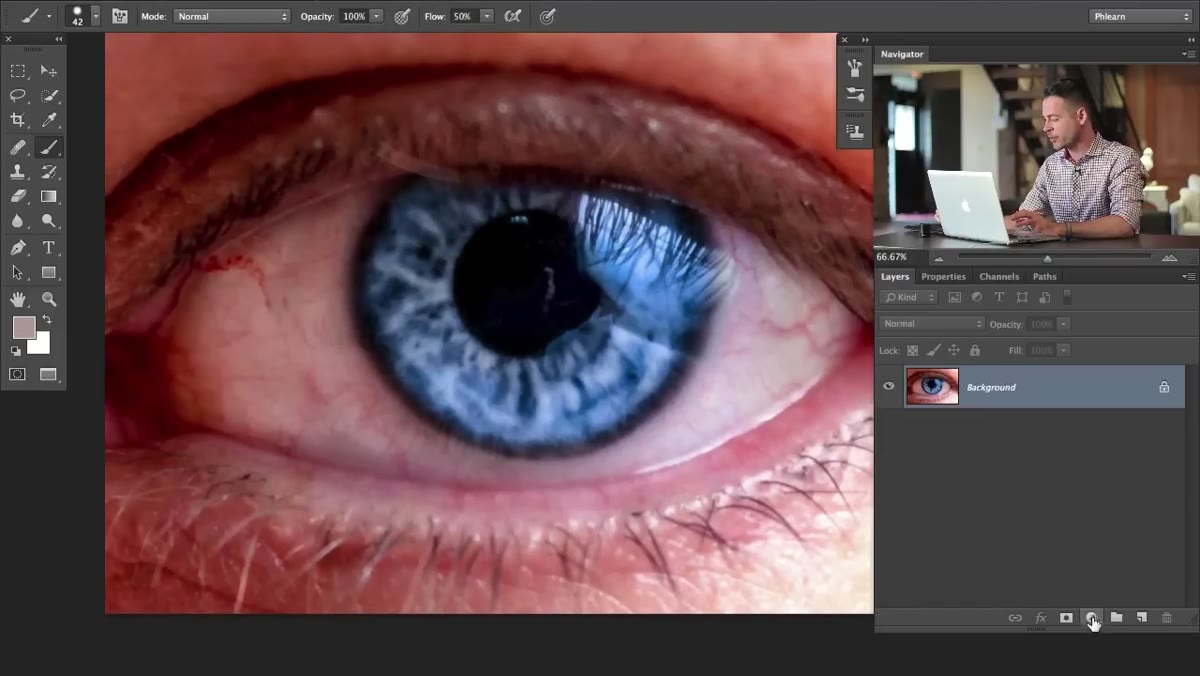 Hue/Saturation adjustment layer panel open in Photoshop