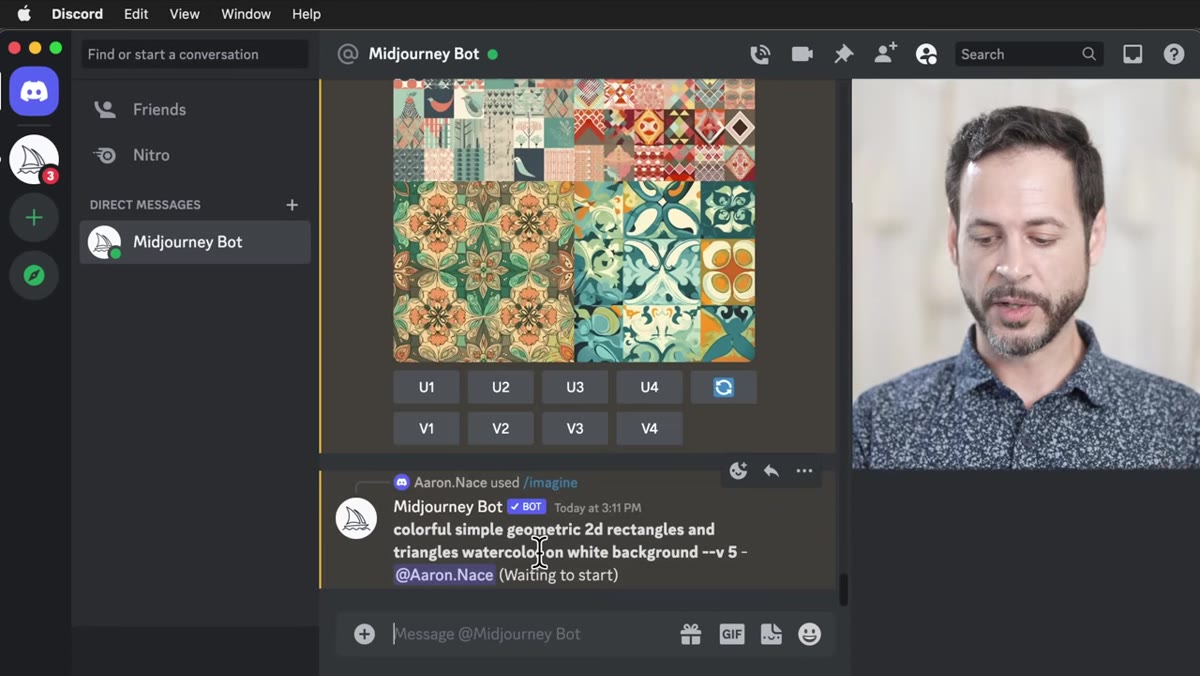 Two separate prompts queued and generating simultaneously in Discord
