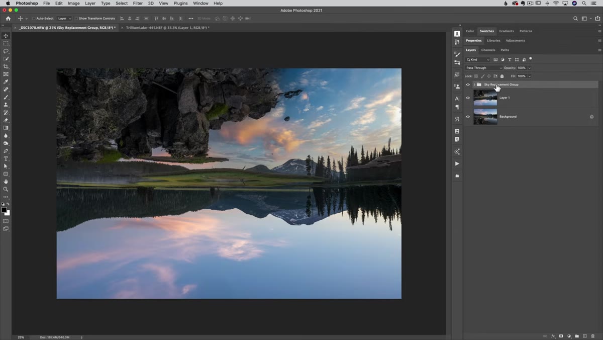 Sky Replacement reflection checkbox in dialog panel