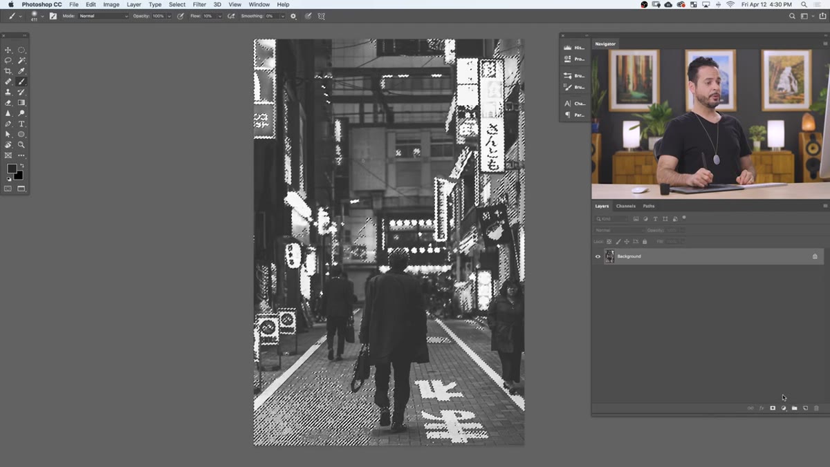 New solid color fill layer dialog appearing over image