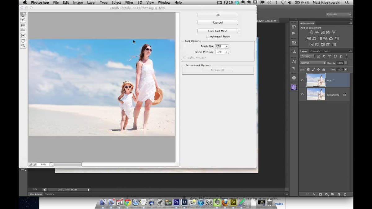 Navigating the Filter menu down to Liquify
