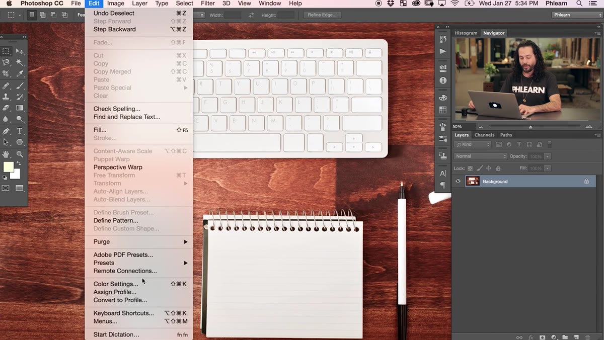 Edit menu open with Keyboard Shortcuts option highlighted