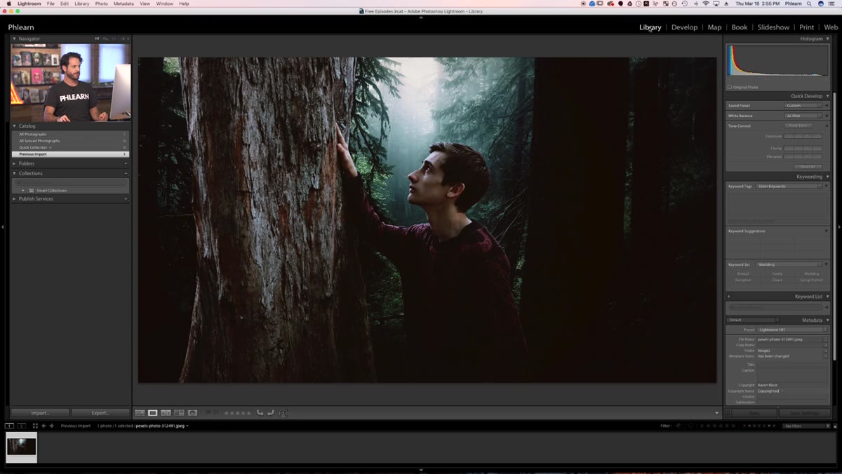 Lightroom Library module before switching to Develop