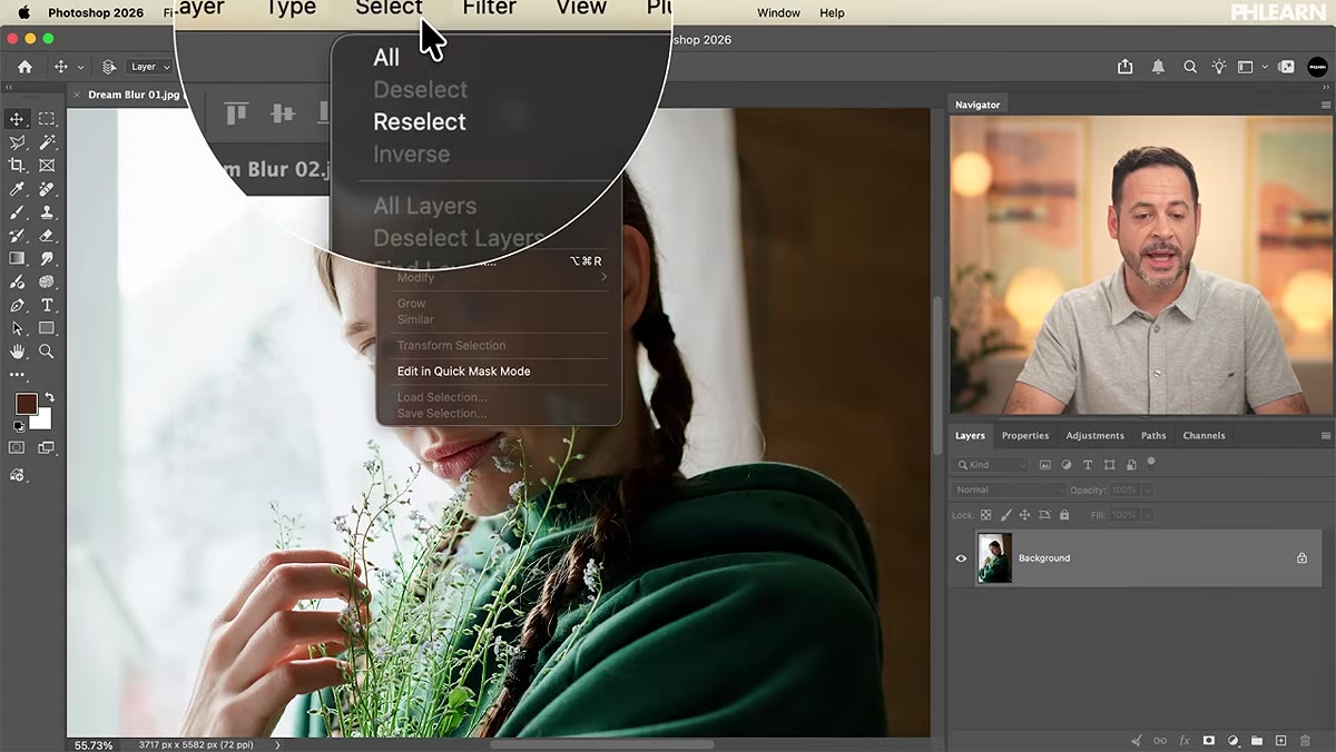 Color Range dialog open with Highlights option selected