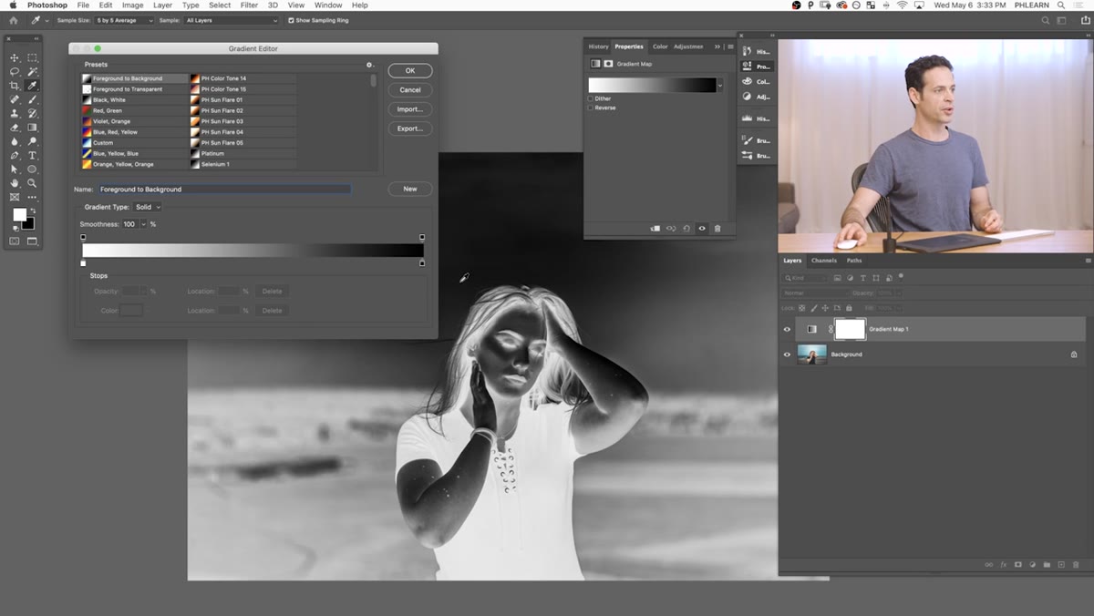 Swapping black and white gradient stops in the editor