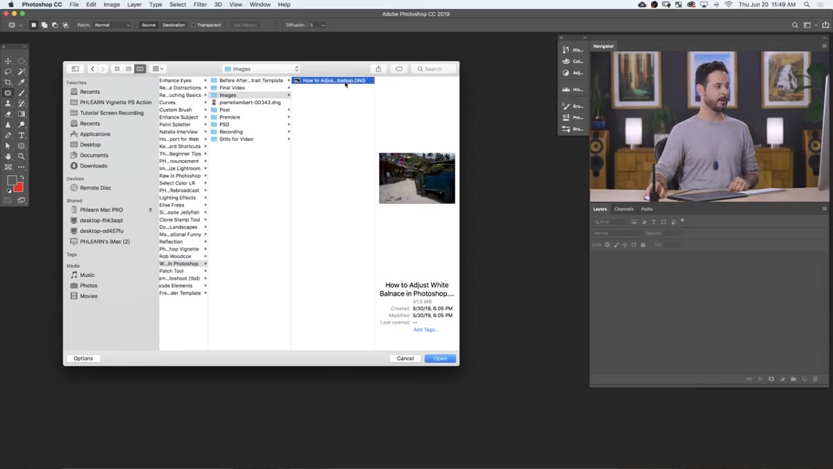 DNG file opening and launching Adobe Camera Raw dialog