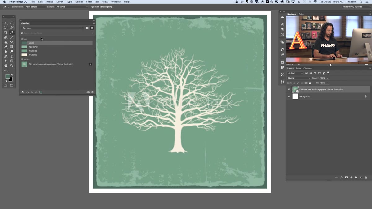 Graphic element being added to library from canvas