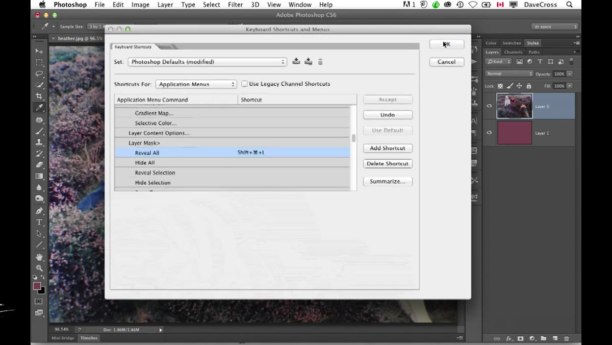 Clicking the chain link icon between layer and mask thumbnails
