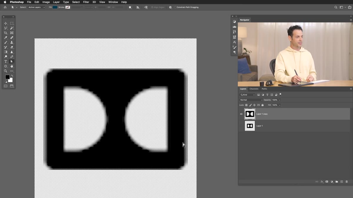 Low-res icon scaled up showing pixelated square edges