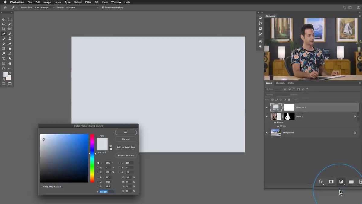 Solid Color adjustment layer being moved below the subject layer