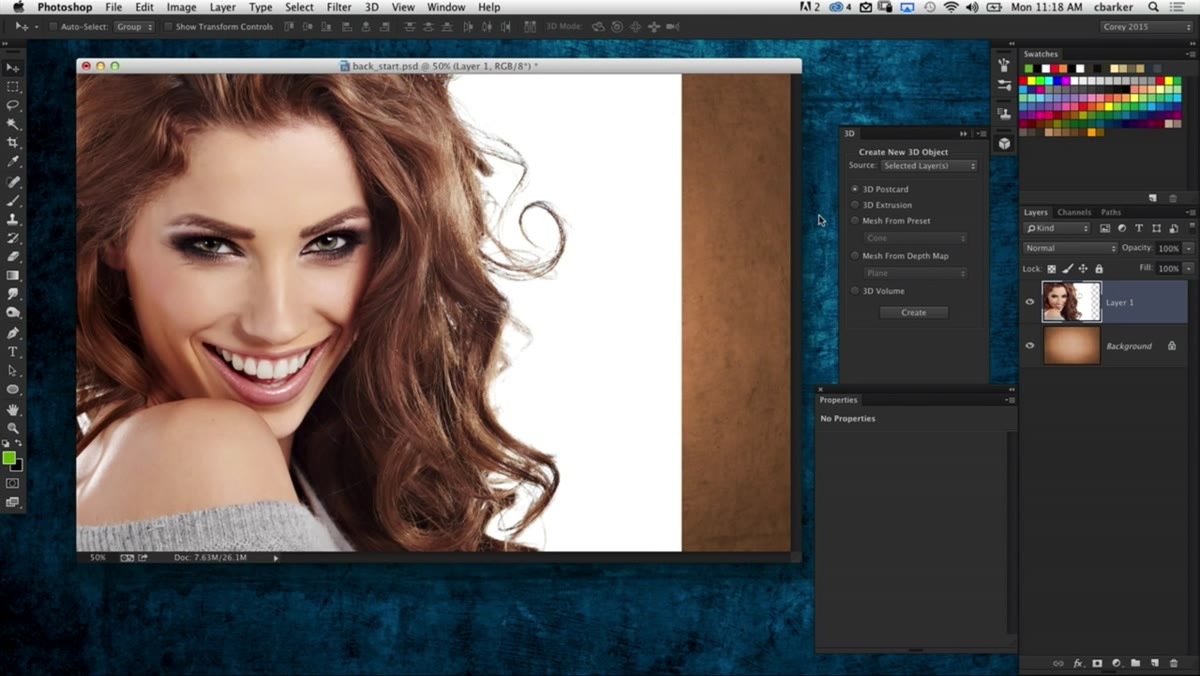 Desaturated grayscale model photo in the document
