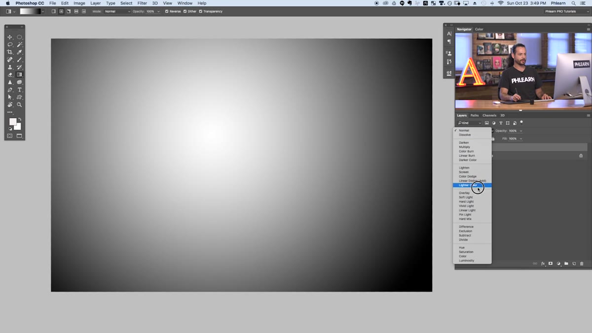 Layer blend mode dropdown showing Soft Light selected
