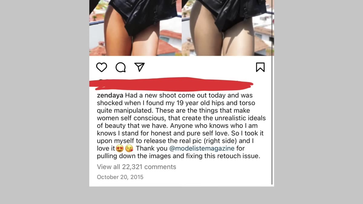 Magazine image where celebrity&rsquo;s body was heavily distorted
