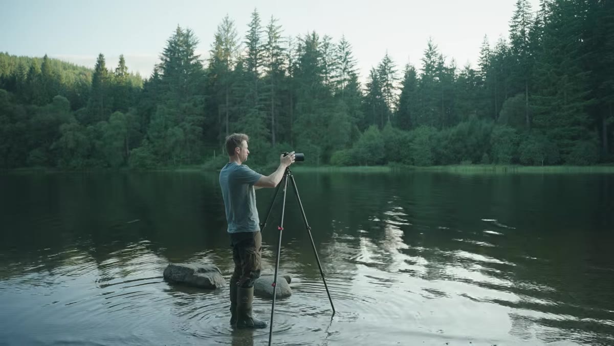 Thomas surveying a high-contrast backlit island scene